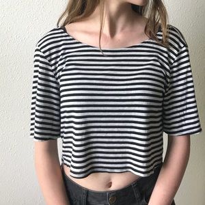 open back striped crop top